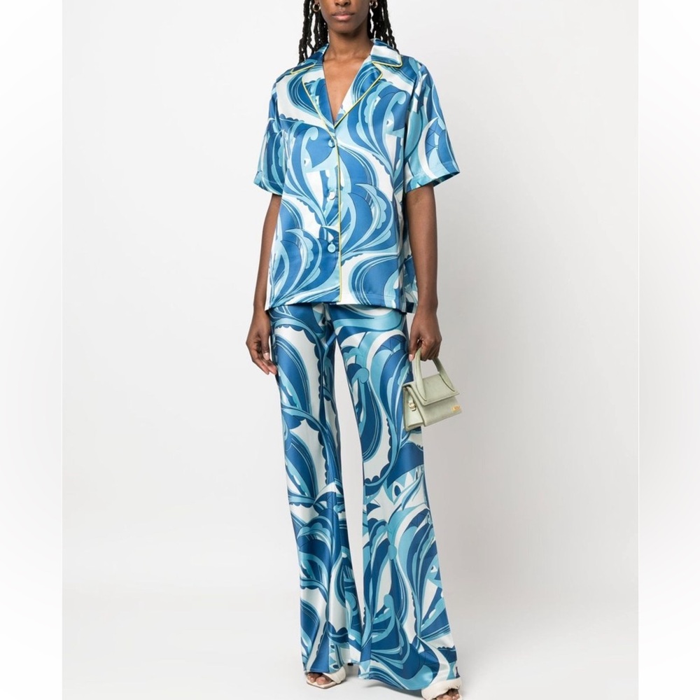 Cult Gaia Abstract Print Maneli Top | Pucci inspo